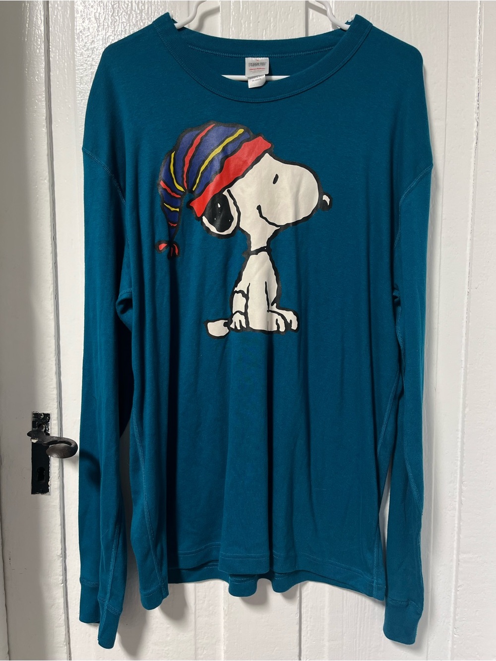 Peanuts by Hanna Andersson Long Sleeve Organic Cotton Snoopy Skating shirt XL